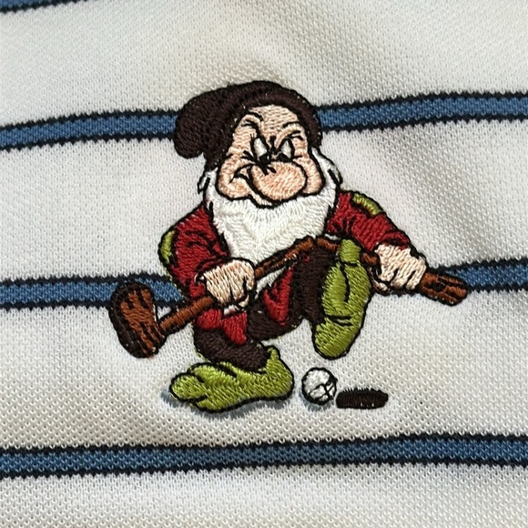 Greg Norman Grumpy Golf Shirt Play Dry White W/Blue Black Stripes XXL Tags/Flaw - Picture 2 of 12